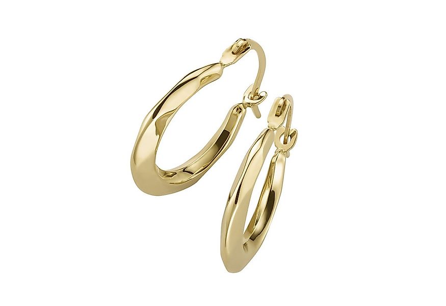 Luigi Merano Paar Creolen kantig mit Ornament, glänzend, Gold 585 günstig online kaufen