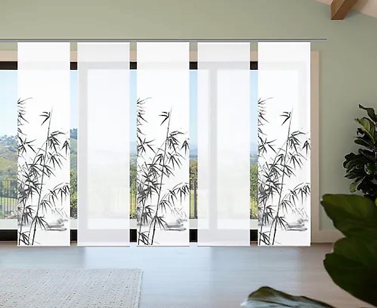 HOME in green Schiebegardine »RUFUS« Paneelwagen 5 Stk. tlg. Bambusoptik, S günstig online kaufen