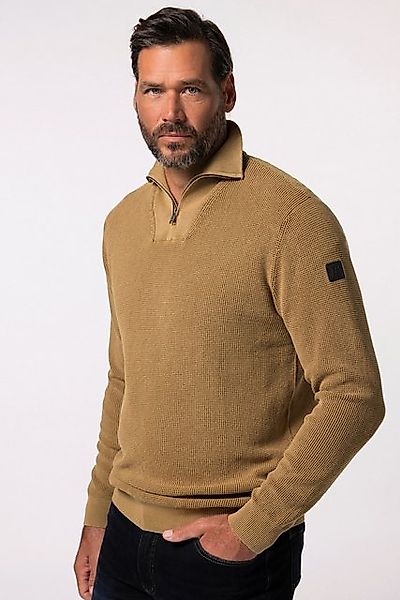 JP1880 Rundhalspullover JP 1880 Stricktroyer Vintage Look Zippkragen günstig online kaufen