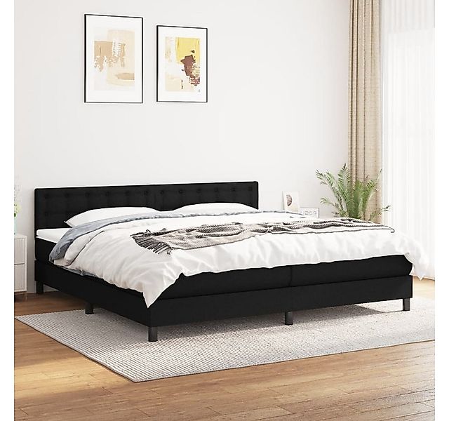 vidaXL Boxspringbett Boxspringbett mit Matratze Schwarz 200x200 cm Stoff Be günstig online kaufen