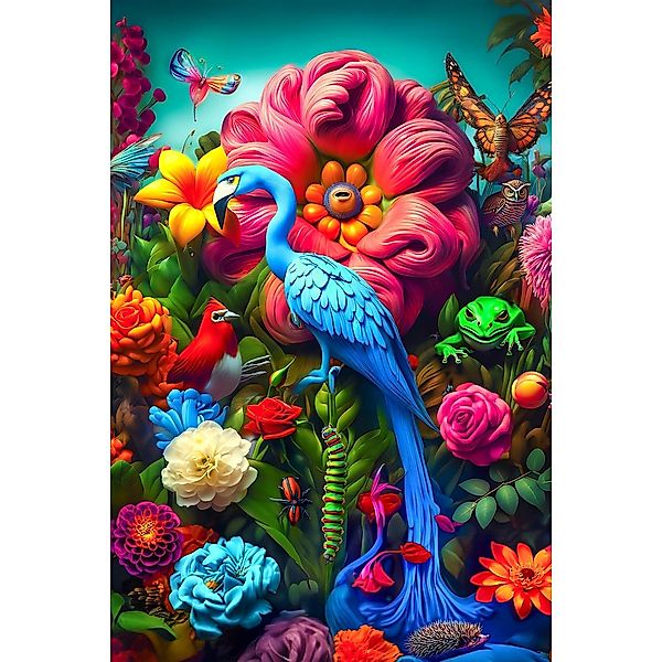 queence Acrylglasbild "Plastischer Garten Eden - Katharina Kolenda", Vögel- günstig online kaufen