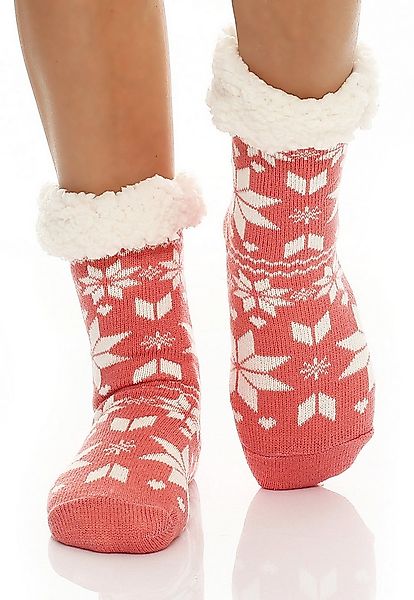 Antonio Kuschelsocken Damen Hütten Hausschuhe CL 028 Rosa one Size (35-42) günstig online kaufen