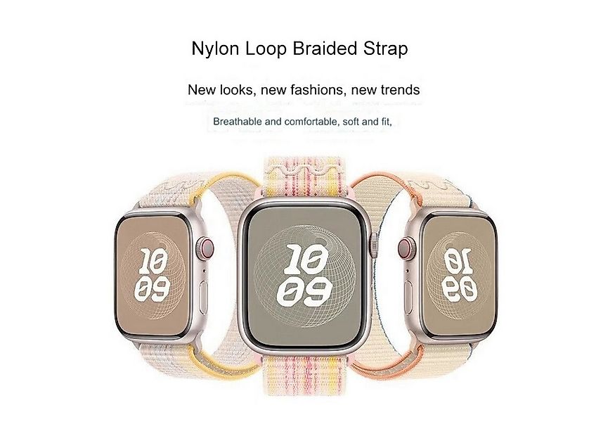Wigento Smartwatch-Armband Für Apple Watch SE 2023 40mm Design Nylon Klettv günstig online kaufen