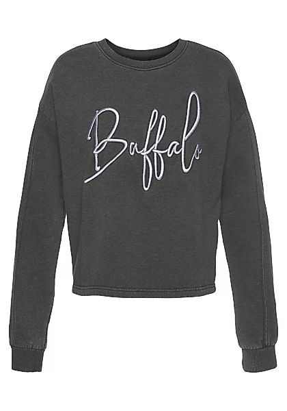 Buffalo Sweatshirt in kurzer Form mit Logostickerei, Loungeanzug günstig online kaufen