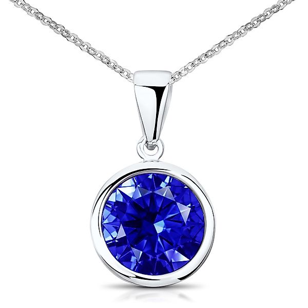 Materia Kettenanhänger Damen Kristallanhänger Ø10mm Blau günstig online kaufen