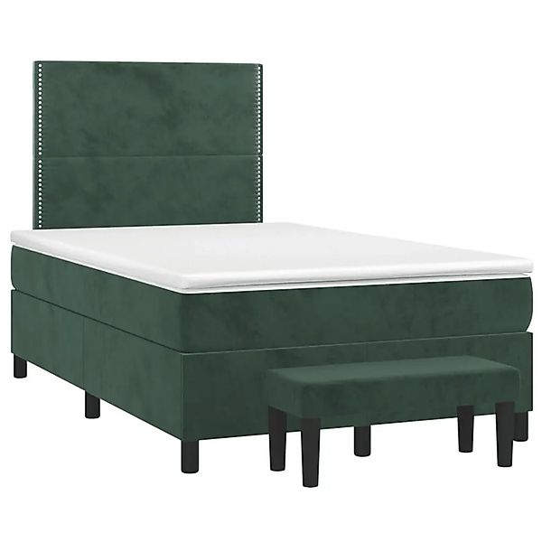 vidaXL Boxspringbett mit Matratze Dunkelgrün 120x200 cm Samt 3137776 günstig online kaufen