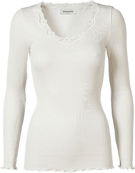 rosemunde Langarmshirt "Babette Silk Blouse" Langarm, mit Spitze, feminin, günstig online kaufen