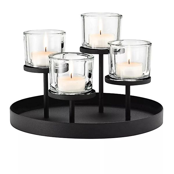 Blomus - Nero Kerzenleuchter/Teelichthalter - schwarz/H 21,5 cm / Ø 31,5 cm günstig online kaufen