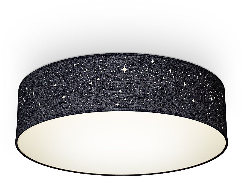B.K.Licht Deckenleuchte, ohne Leuchtmittel, Textil-Sternenhimmel, Schwarz, günstig online kaufen