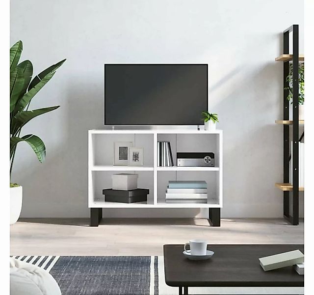 furnicato TV-Schrank Hochglanz-Weiß 69,5x30x50 cm Holzwerkstoff günstig online kaufen