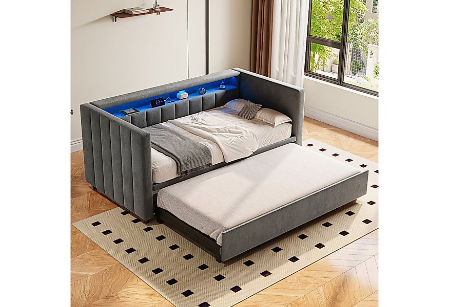 i@home Schlafsofa mit Stauraum, USB-C, LED-Beleuchtung & Samtbezug, Auszieh günstig online kaufen