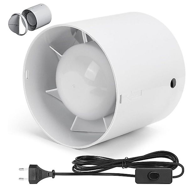 XERSEK Wandventilator Kanal Rohrventilator, Inline-Abluftventilator 100 mm, günstig online kaufen
