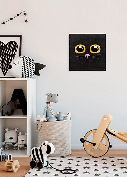 Komar Leinwandbild "Black Cat - Größe 30 x 30 cm" Natur 1 Stk. tlg. Keilrah günstig online kaufen