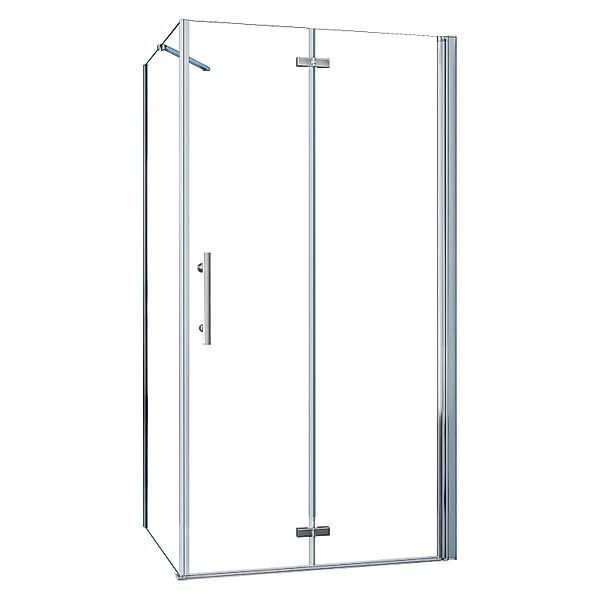 AICA Falttür 110x76x185cm Eckig Duschkabinen Duschtür 6mm NANO ESG-Glas Eck günstig online kaufen