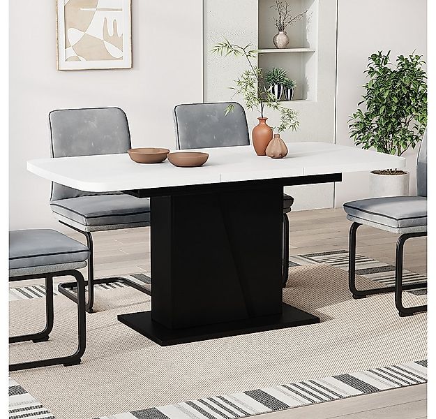Vicco Esstisch Fenaro, Weiß/Schwarz, 120 x 80 cm ausziehbar (1-St) günstig online kaufen