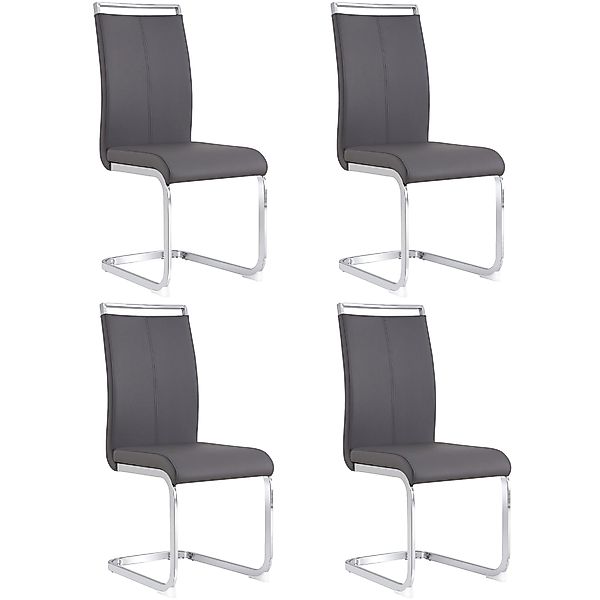 Set aus 4 Freischwinger, Verchromtes Metallgestell, Ergonomisches Design, 4 günstig online kaufen