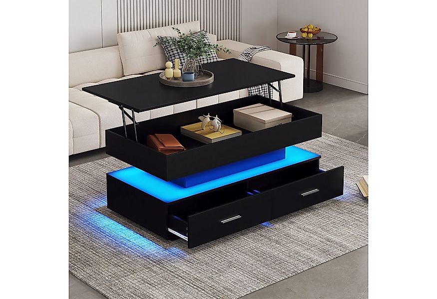 autolock Couchtisch hydraulisch höhenverstellbarer Couchtisch, mit LED-Bele günstig online kaufen