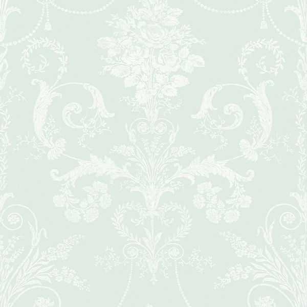 Laura Ashley Vliestapete Josette White & Dove Grey 10,05 x 0,52 m günstig online kaufen