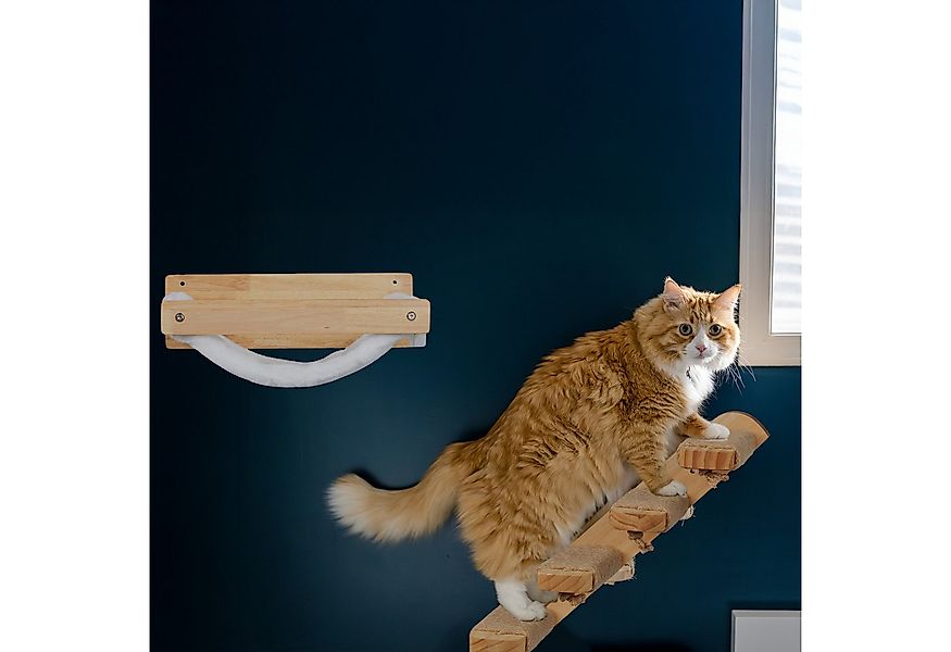 relaxdays Katzen-Kletterwand Katzentreppe Wand mit 4 Stufen günstig online kaufen
