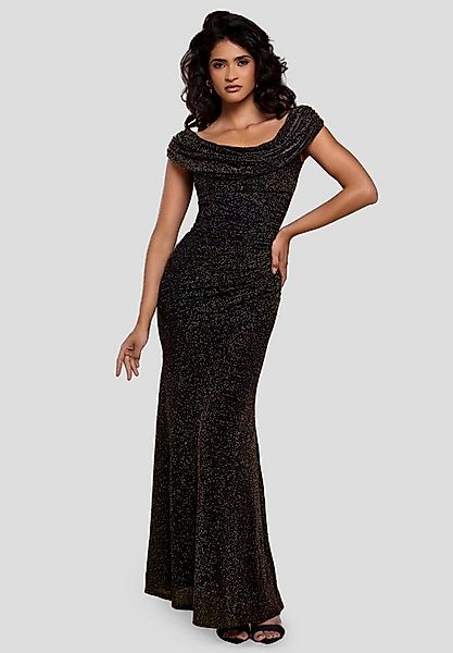 Goddiva Maxikleid Sparkle Lurex Cowl Neck Off The Shoulder Maxi Dress lange günstig online kaufen