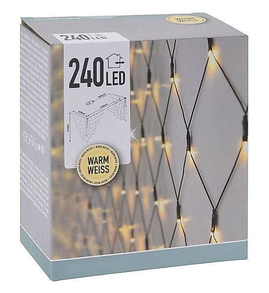 Koopman Lichterkette Balkonbeleuchtung 410x100cm 240 LEDs grün Lichternetz günstig online kaufen