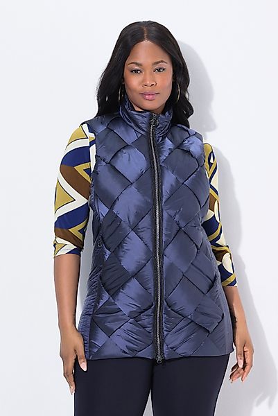 Ulla Popken Steppweste Long-Steppweste Stehkragen Two-Tone-Stepp günstig online kaufen