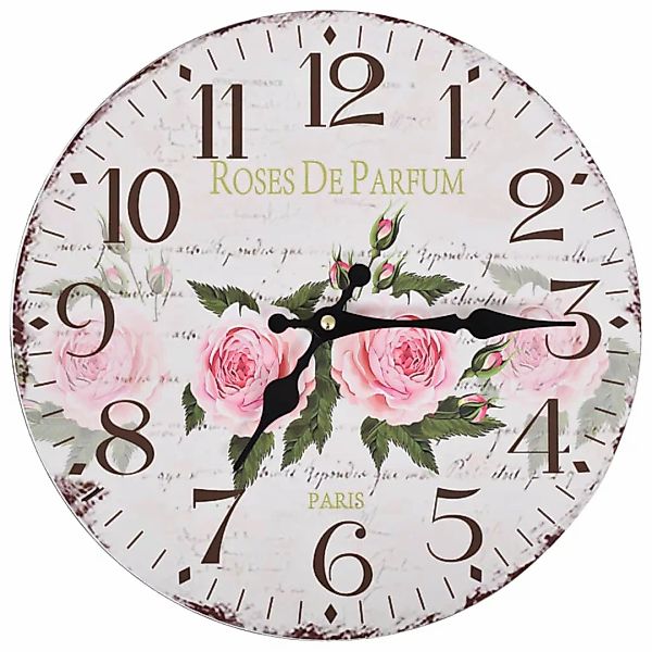 vidaXL Wanduhr (Vintage Wanduhr Blumen 30 günstig online kaufen