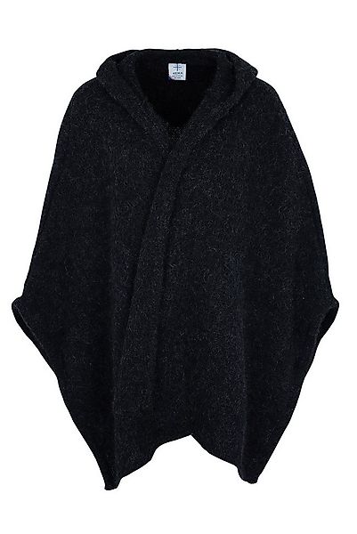 KIDKA Strickponcho Umhang - Woll-Cape ohne Verschluss - schwarz - aus rauer günstig online kaufen