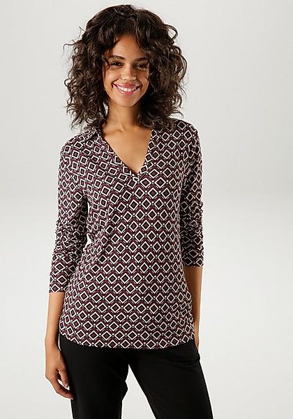 Aniston CASUAL Shirtbluse mit trendfarbenem Retro-Muster günstig online kaufen