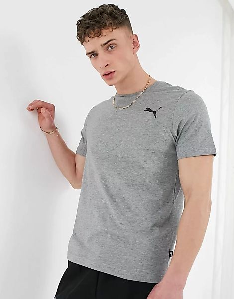 PUMA – Essentials – T-Shirt in Grau mit Puma-Logo günstig online kaufen