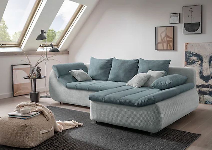 INOSIGN Ecksofa »Imola, bequem, aktuelle Steppung im Sitz, L-Form, Breite 2 günstig online kaufen