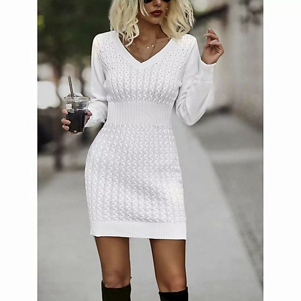 AFAZ New Trading UG Strickkleid Damen kleid V-Ausschnitt Etuikleid Pullover günstig online kaufen