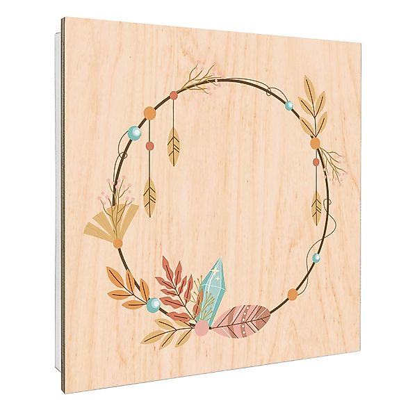 Banjado Großer Schlüsselbox Holz 30x30cm Weiß Scharnier Rechts 50 Haken Sch günstig online kaufen