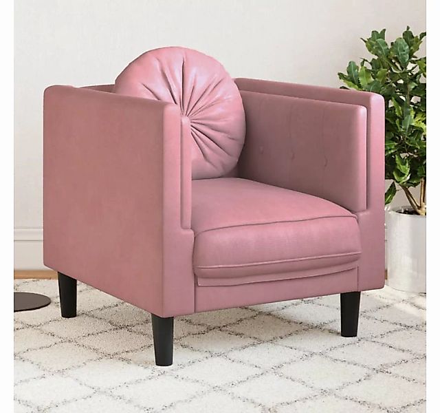 vidaXL Sofa Sessel mit Kissen Rosa Samt günstig online kaufen