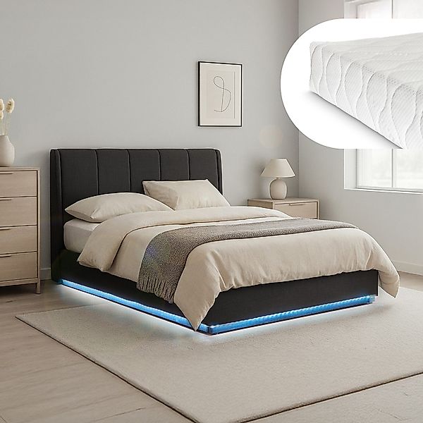 en.casa Polsterbett, mit Matratze »Tröstiar« mit günstig online kaufen