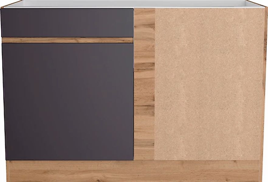 KOCHSTATION Eckunterschrank "KS-Riesa", Breite 120 cm, MDF-Fronten günstig online kaufen