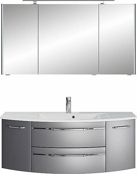 Saphir Badmöbel-Set "Serie 7045 2-teilig Mineralmarmor-Waschtisch mit LED-S günstig online kaufen