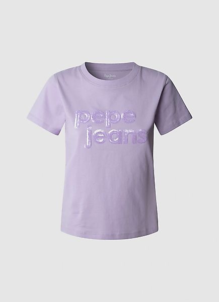 Pepe Jeans T-Shirt "ARIA", mit Ton-in-Ton Paillettenbesatz günstig online kaufen