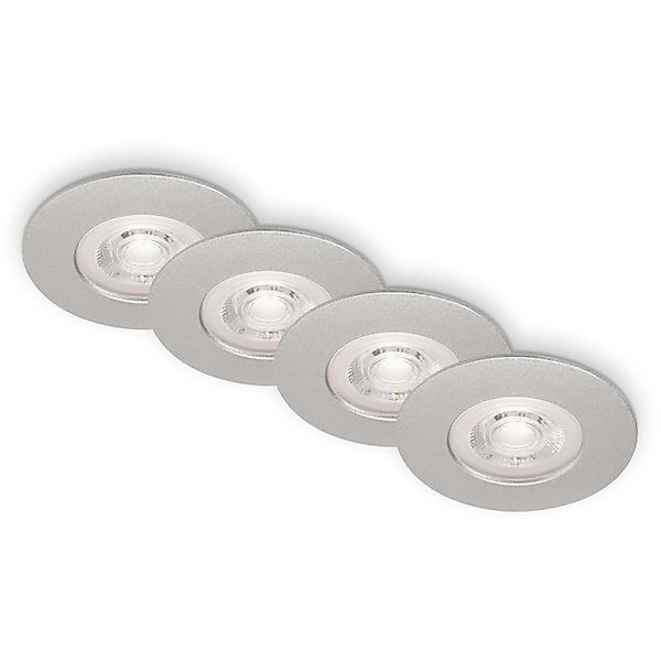 Brilo LED Einbauleuchten Kulana 4er-Set Warmweiß 9 x 2,5 cm Chrom-Matt günstig online kaufen