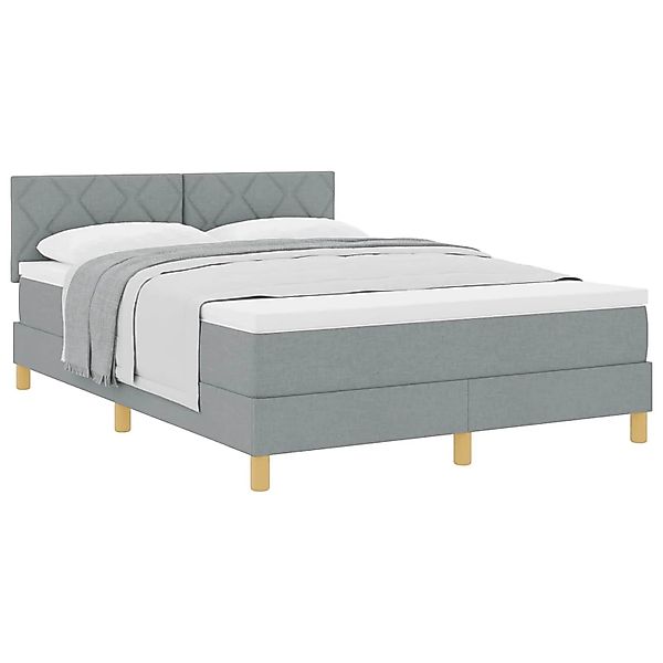 vidaXL Boxspringbett mit Matratze Hellgrau 160 x 200 cm Stoff 3339007 günstig online kaufen