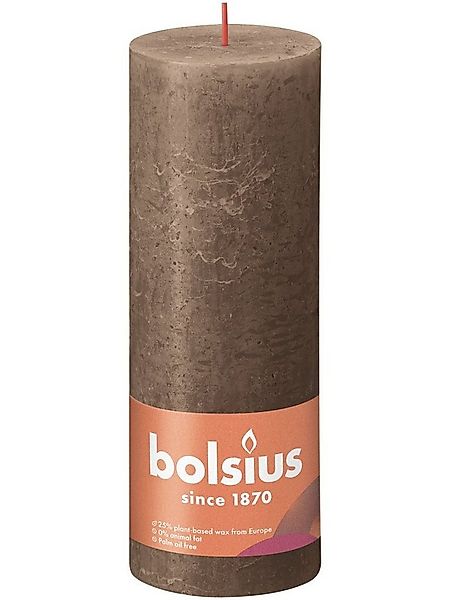 Bolsius Stumpenkerze Bolsius Rustik Stumpenkerze wildleder braun, Höhe: günstig online kaufen