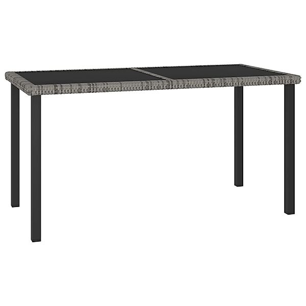 vidaXL Garten-Esstisch Grau 140x70x73 cm Poly Rattan 315118 günstig online kaufen