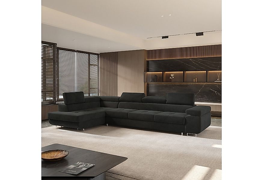 Masseno Ecksofa VICENTE mit Schlaffunktion L-Form, Sofa mit Bettkasten günstig online kaufen