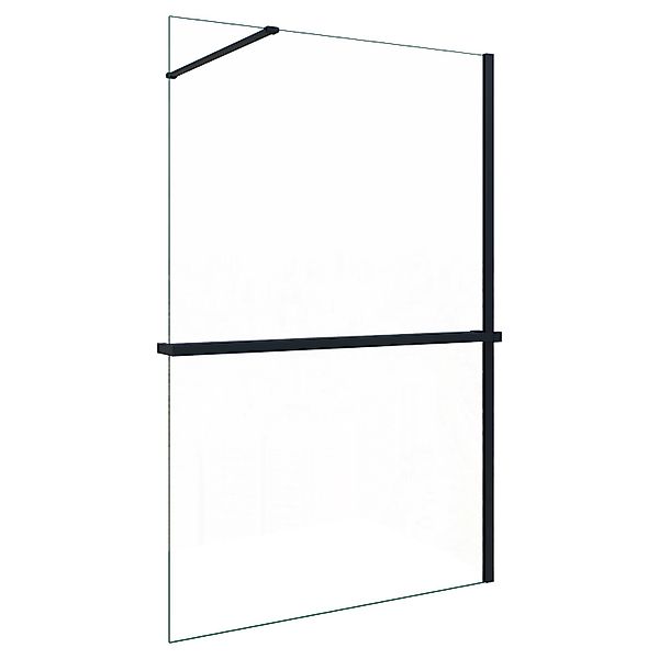 AICA Walk In 80x200cm Schwarz Duschwand mit Stabilisator 8mm NANO ESG-Glas günstig online kaufen