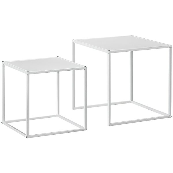 HOMCOM Couchtisch 2er-Set, mit Stahlgestell (Kaffeetisch, günstig online kaufen