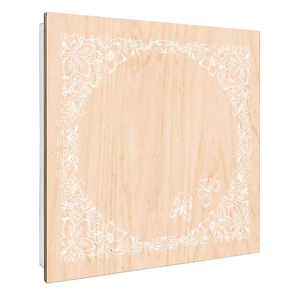 Banjado Großer Schlüsselbox Holz 30x30cm Weiß Scharnier Rechts 50 Haken Sch günstig online kaufen