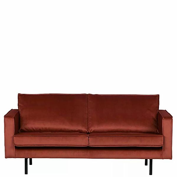 Zweisitzer Sofa in Rotbraun Samt 190 cm breit günstig online kaufen