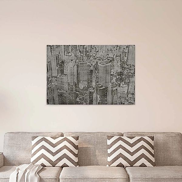 Bricoflor Modernes Bild Mit Stadt Gezeichnet Graues Wandbild Im Industrial günstig online kaufen