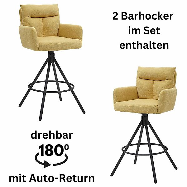 Stolkom Barhocker "Sofia" Set, 2 Stk. tlg. Komfortsitzhöhe 70 cm, 180drehba günstig online kaufen