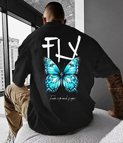 RMK T-Shirt RMK T-Shirt Herren Shirt Rundhals Schmetterling Butterfly aus B günstig online kaufen